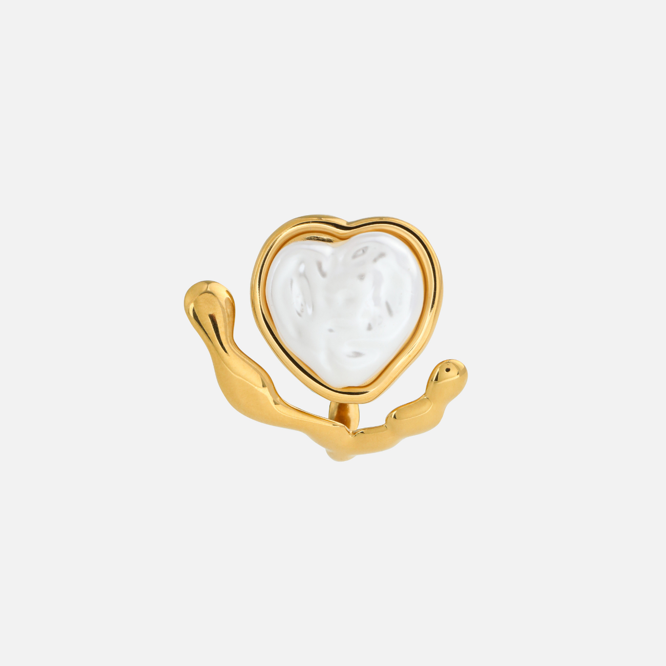 Pearl Heart Ring (Adjustable)