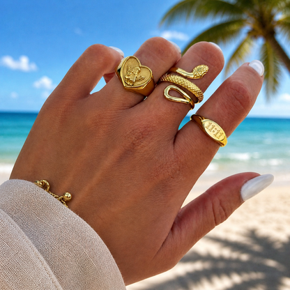 Detailed Snake Ring (Adjustable)